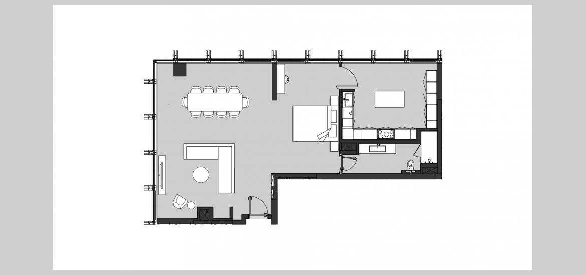 Планировка «STUDIO» 1 комната в ЖК RESIDENCE 110
