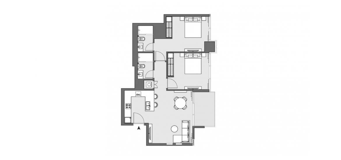 Floor plan «B», 2 bedrooms in PENINSULA TWO