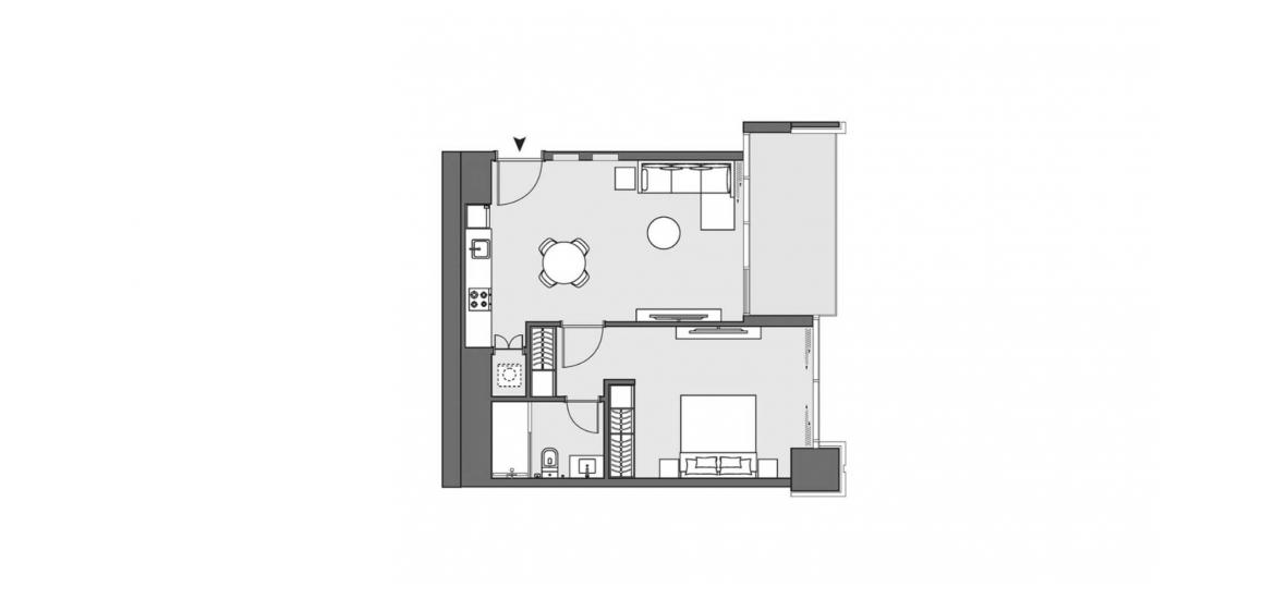 Floor plan «C», 1 bedroom in PENINSULA TWO