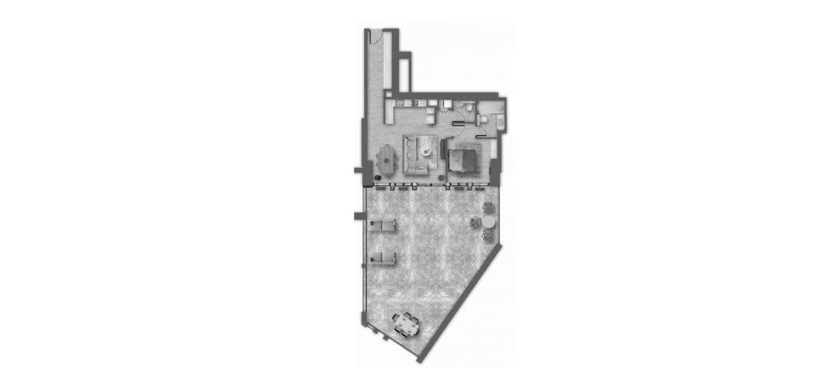 Floor plan «B», 1 bedroom in AHAD RESIDENCES