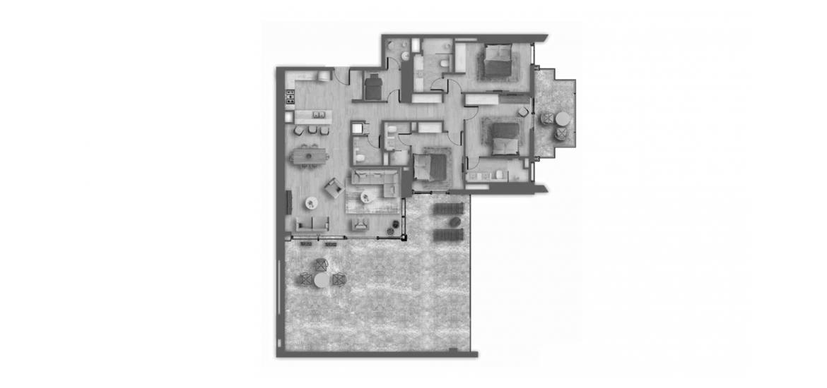 Floor plan «E», 3 bedrooms in AHAD RESIDENCES