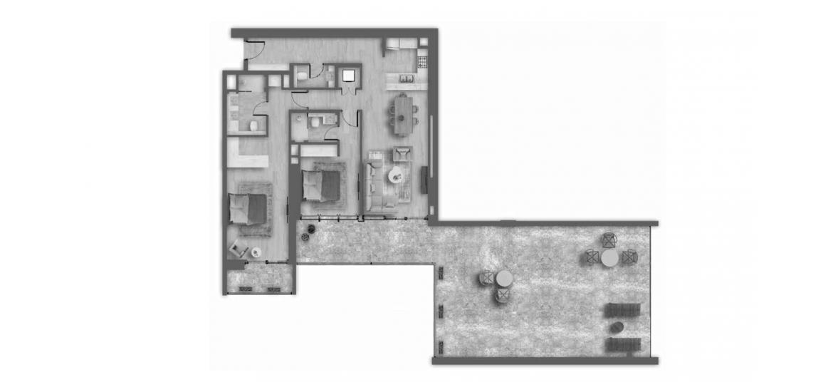 Floor plan «C», 2 bedrooms in AHAD RESIDENCES