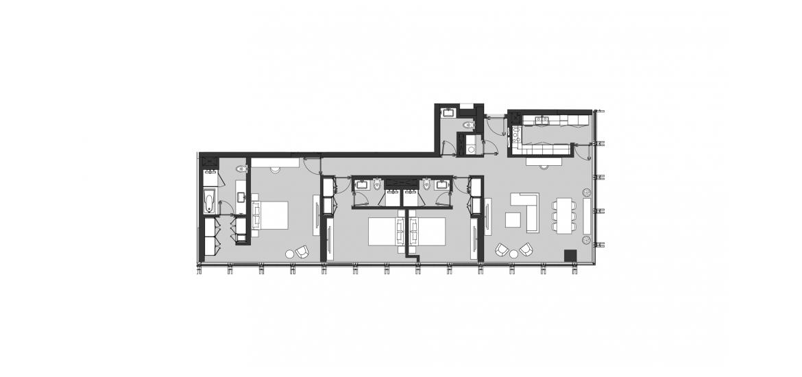 Floor plan «THREE BEDROOM TYPE A1», 3 bedrooms in RESIDENCE 110