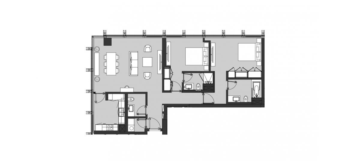 Floor plan «TWO BEDROOM TYPE B2», 2 bedrooms in RESIDENCE 110