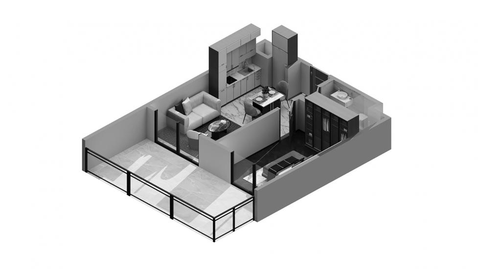 Floor plan «1BR 45SQM», 1 bedroom in ZADA TOWER
