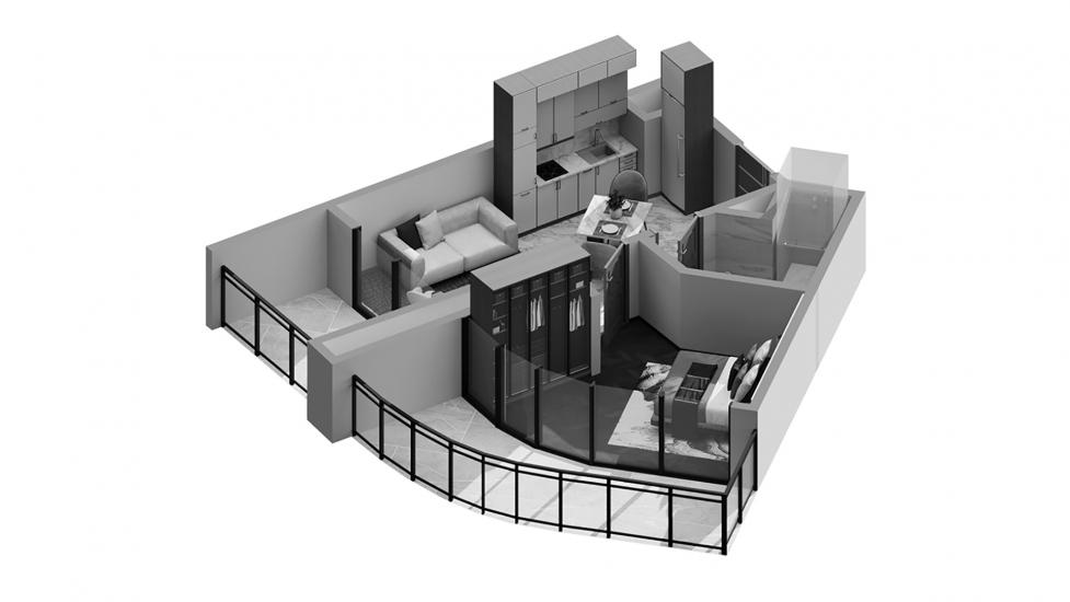 Floor plan «1BR 49SQM», 1 bedroom in ZADA TOWER